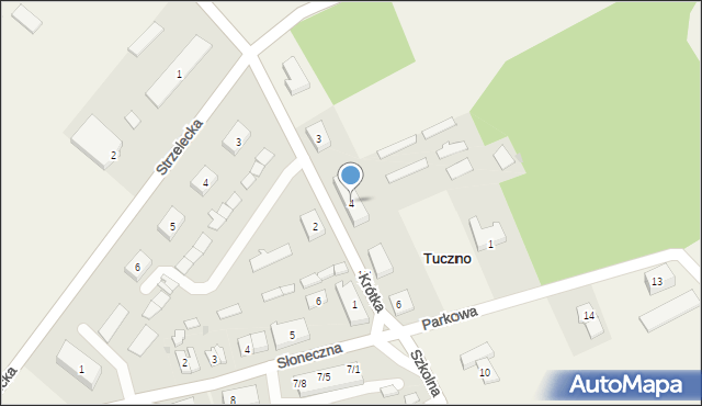 Tuczno, Krótka, 4, mapa Tuczno