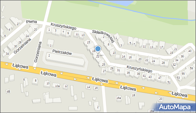 Turek, Kruszyńskiego Leona Lubomira, 21, mapa Turka