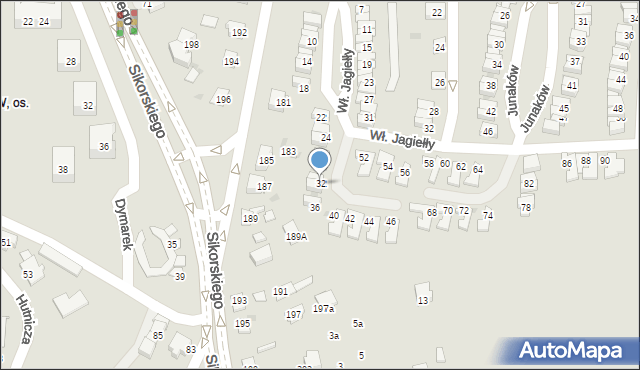 Tychy, Króla Władysława Jagiełły, 32, mapa Tychów