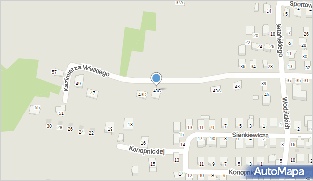 Tyczyn, Króla Kazimierza Wielkiego, 43C, mapa Tyczyn