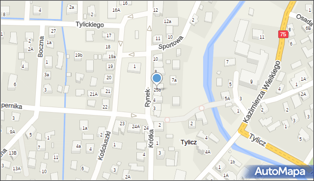 Tylicz, Króla Kazimierza Wielkiego, 25b, mapa Tylicz