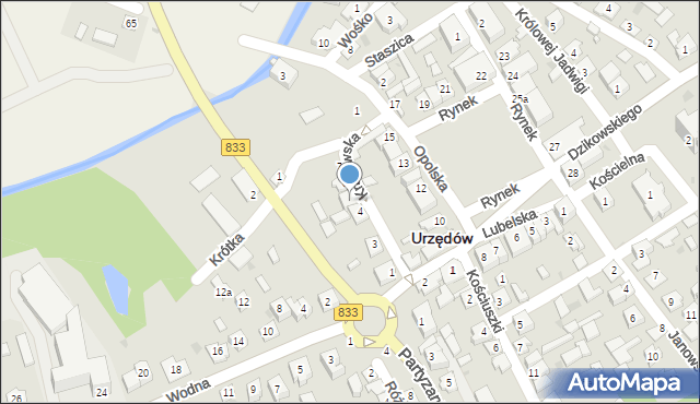 Urzędów, Krakowska, 5, mapa Urzędów