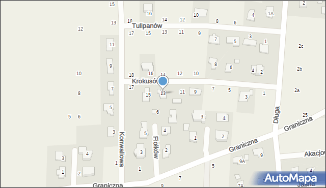 Ustanów, Krokusów, 13, mapa Ustanów