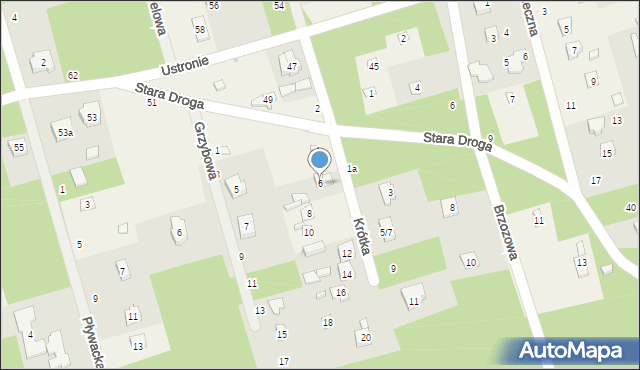 Ustronie, Krótka, 6, mapa Ustronie