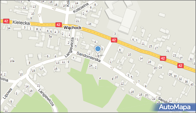 Wąchock, Krótka, 6, mapa Wąchock