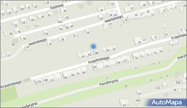 Wadowice, Krasińskiego, 34, mapa Wadowice