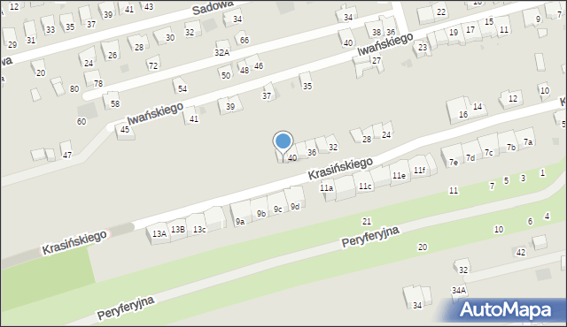 Wadowice, Krasińskiego, 42, mapa Wadowice
