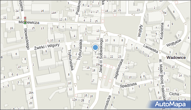 Wadowice, Króla Jana III Sobieskiego, 4, mapa Wadowice