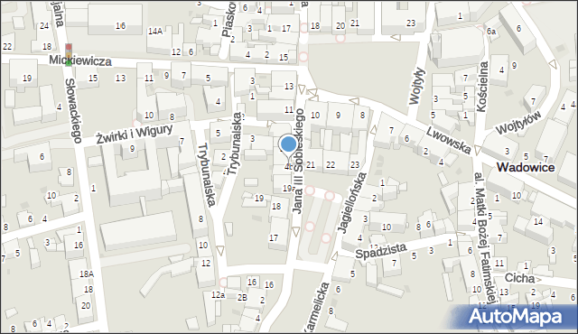 Wadowice, Króla Jana III Sobieskiego, 4b, mapa Wadowice