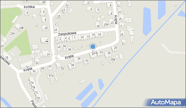 Wągrowiec, Kręta, 37, mapa Wągrowiec