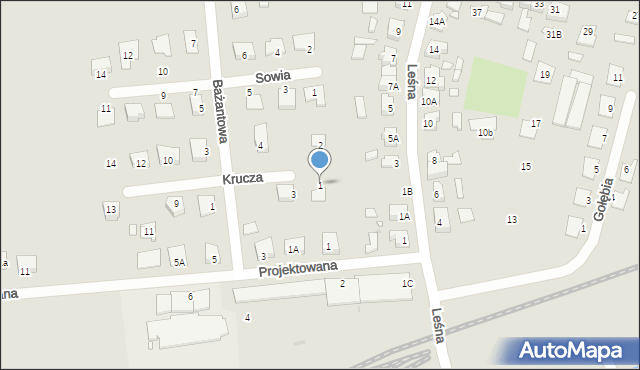 Wągrowiec, Krucza, 1, mapa Wągrowiec