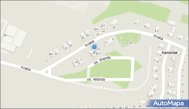 Wałbrzych, Kraka, 15A, mapa Wałbrzycha