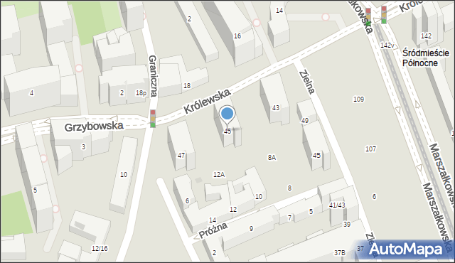 Warszawa, Królewska, 45, mapa Warszawy