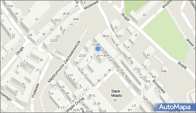 Warszawa, Krzywe Koło, 1/3, mapa Warszawy