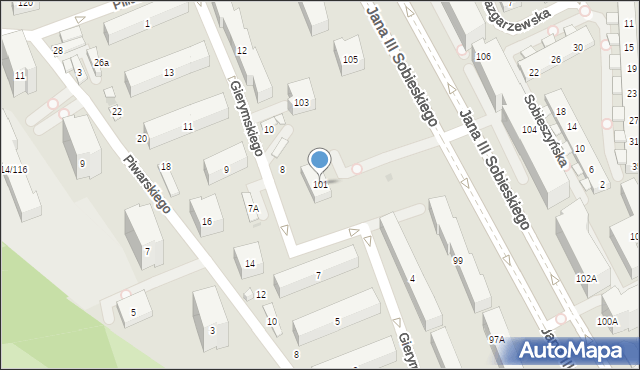 Warszawa, Króla Jana III Sobieskiego, 101, mapa Warszawy