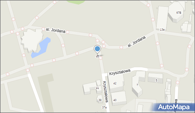 Warszawa, Kryształowa, 45, mapa Warszawy