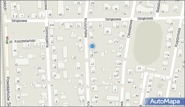 Warszawa, Kruszyńska, 16A, mapa Warszawy