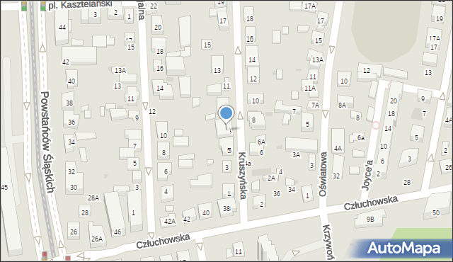 Warszawa, Kruszyńska, 7A, mapa Warszawy