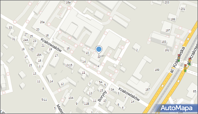 Warszawa, Krakowiaków, 12, mapa Warszawy