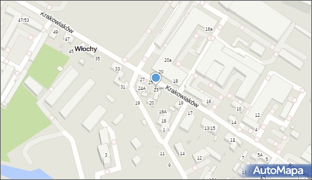 Warszawa, Krakowiaków, 23, mapa Warszawy