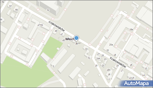 Warszawa, Krakowiaków, 35, mapa Warszawy