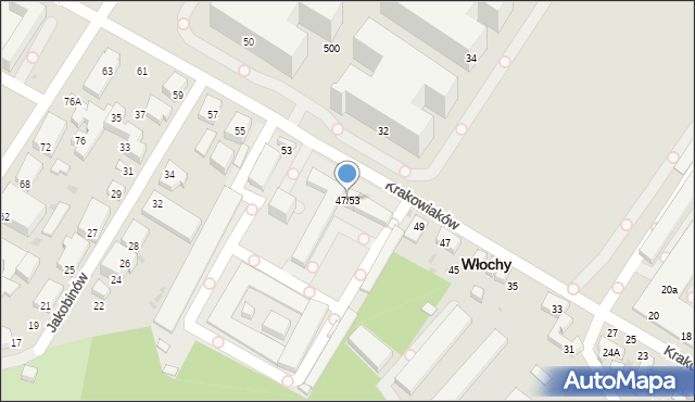Warszawa, Krakowiaków, 47/53, mapa Warszawy