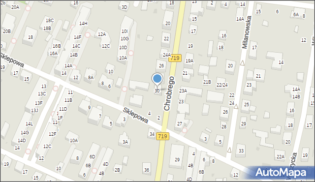Warszawa, Króla Bolesława Chrobrego, 30, mapa Warszawy