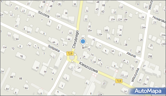 Warszawa, Króla Bolesława Chrobrego, 39, mapa Warszawy