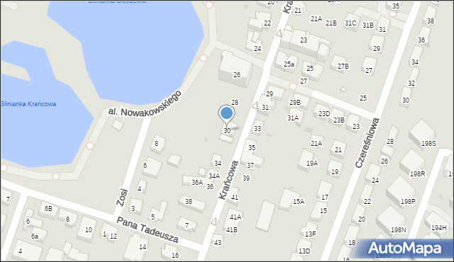 Warszawa, Krańcowa, 30, mapa Warszawy