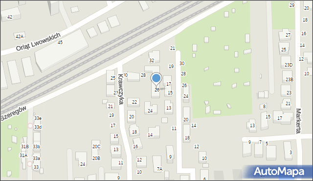 Warszawa, Krawczyka Mariana, 26, mapa Warszawy