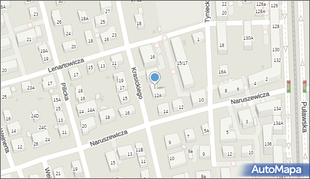 Warszawa, Krasickiego Ignacego, bp., 12B, mapa Warszawy