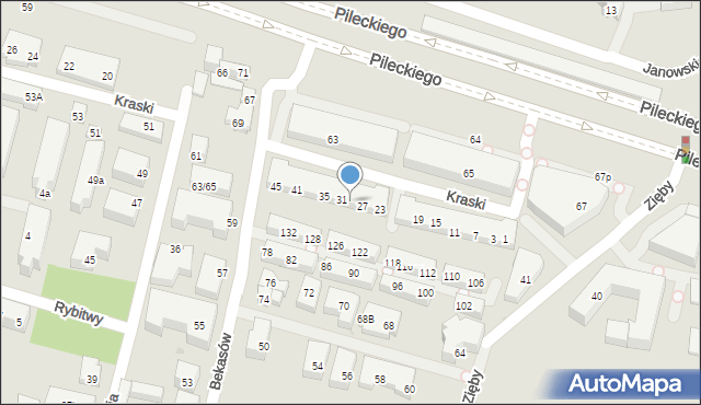 Warszawa, Kraski, 29, mapa Warszawy