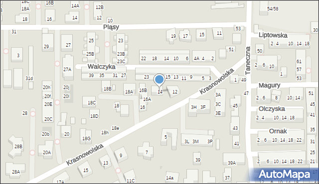 Warszawa, Krasnowolska, 14, mapa Warszawy