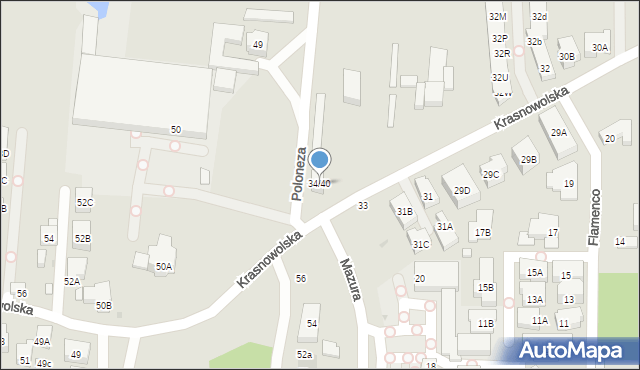 Warszawa, Krasnowolska, 34/40, mapa Warszawy