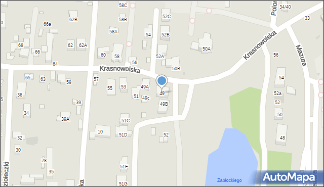 Warszawa, Krasnowolska, 49, mapa Warszawy