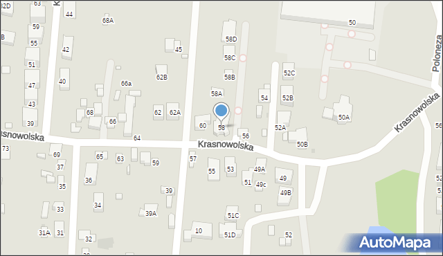 Warszawa, Krasnowolska, 58, mapa Warszawy