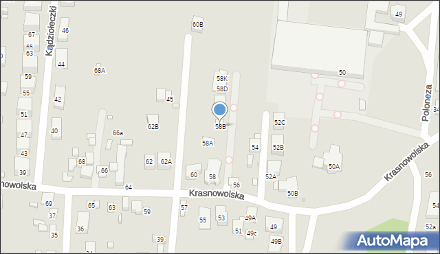 Warszawa, Krasnowolska, 58B, mapa Warszawy