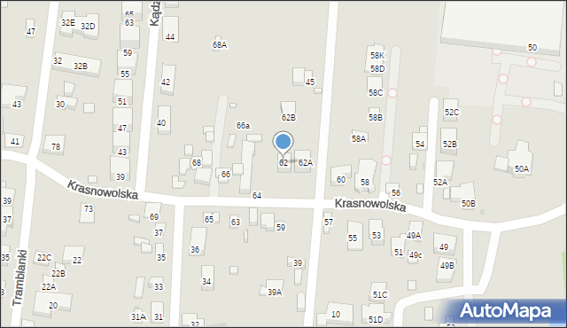 Warszawa, Krasnowolska, 62, mapa Warszawy