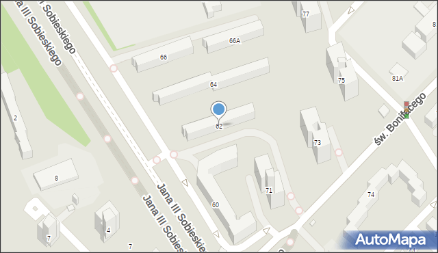 Warszawa, Króla Jana III Sobieskiego, 62, mapa Warszawy