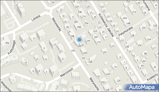 Warszawa, Królowej Marysieńki, 24L, mapa Warszawy