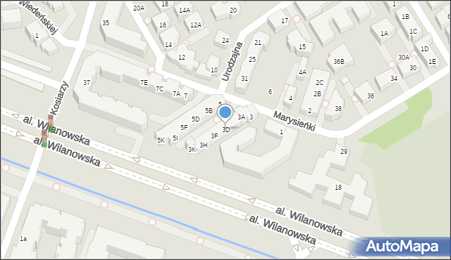 Warszawa, Królowej Marysieńki, 3D, mapa Warszawy