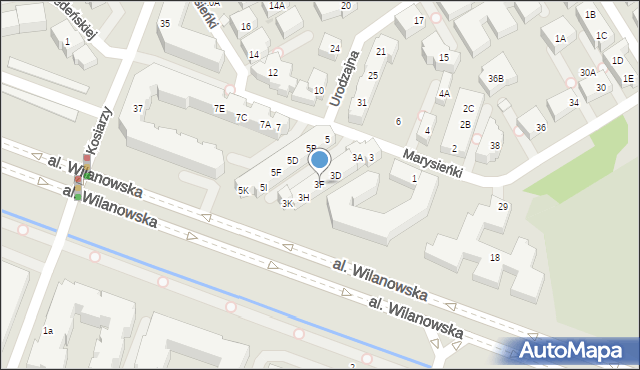 Warszawa, Królowej Marysieńki, 3F, mapa Warszawy