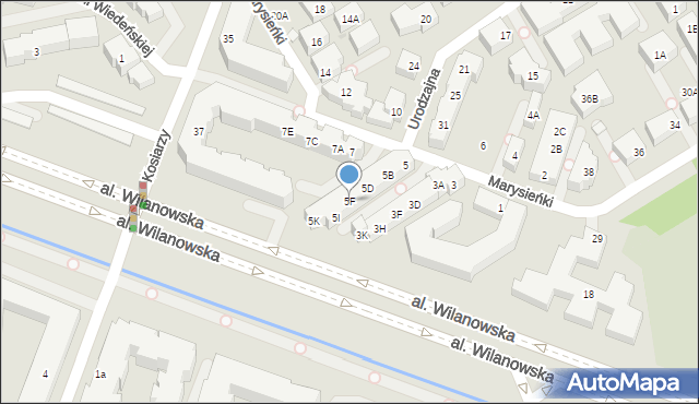 Warszawa, Królowej Marysieńki, 5F, mapa Warszawy