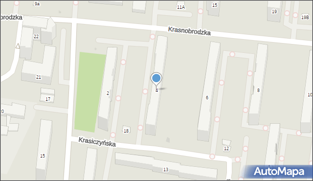 Warszawa, Krasnobrodzka, 4, mapa Warszawy