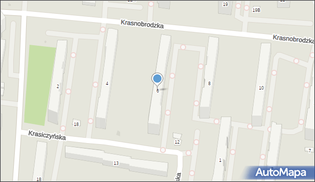 Warszawa, Krasnobrodzka, 6, mapa Warszawy