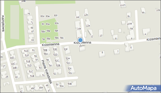 Warszawa, Krzemienna, 13, mapa Warszawy