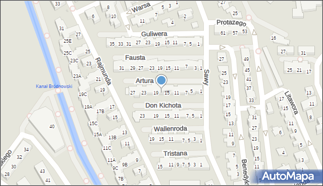 Warszawa, Króla Artura, 17, mapa Warszawy