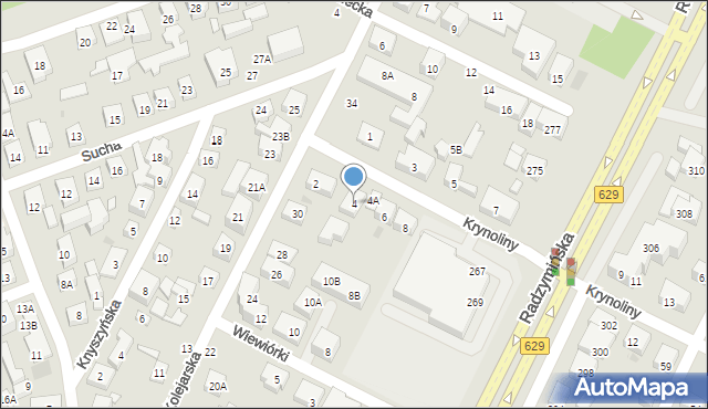 Warszawa, Krynoliny, 4, mapa Warszawy