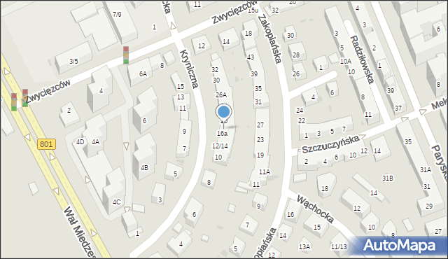 Warszawa, Kryniczna, 18, mapa Warszawy