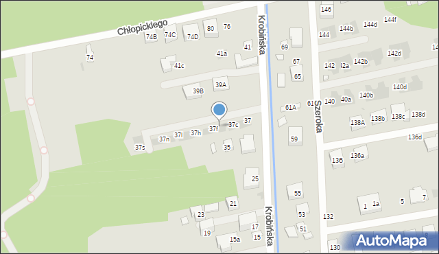 Warszawa, Krobińska, 37e, mapa Warszawy